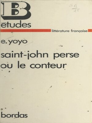 cover image of Saint-John Perse et le conteur